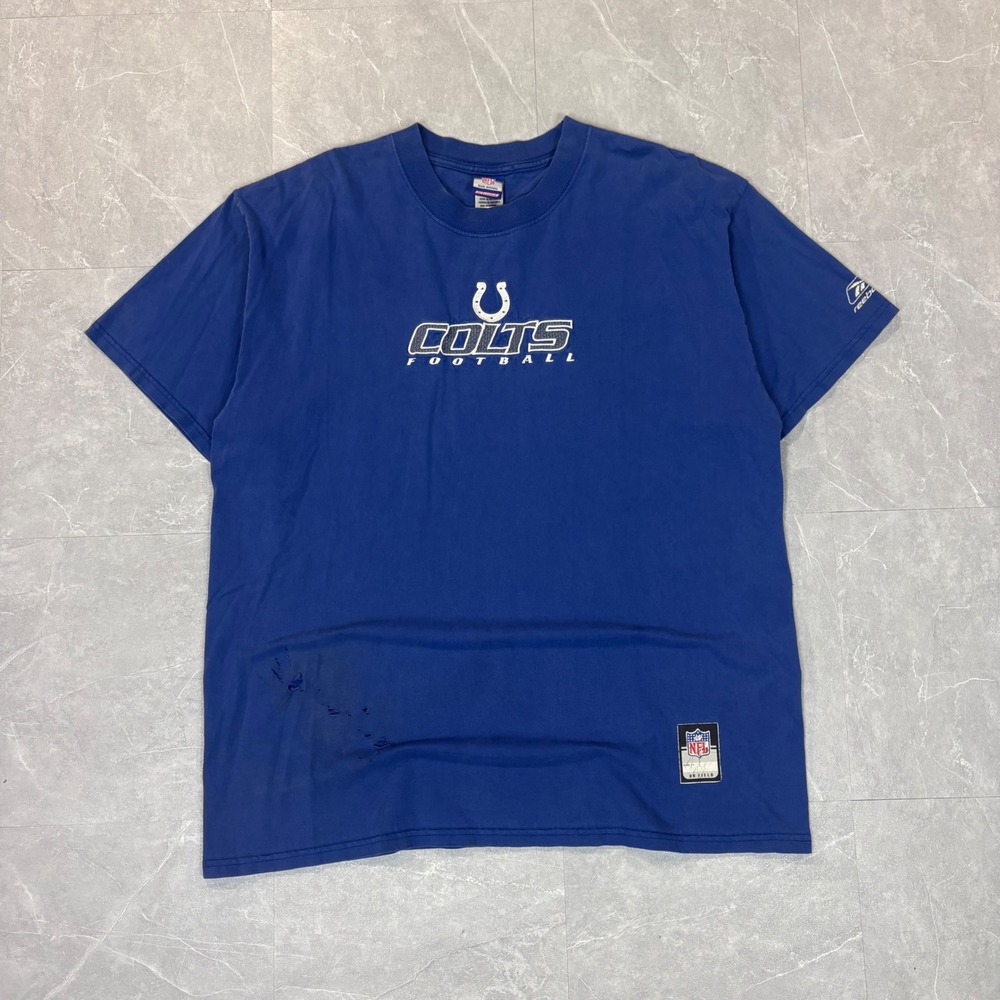Reebok NFL Indianapolis Colts T-Shirt Mens XL Blue Embroidered Football Tee